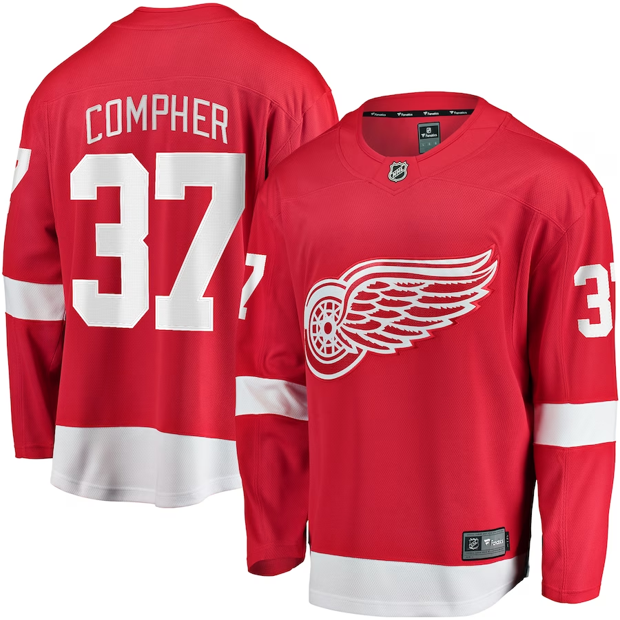 Men's Detroit Red Wings J.T. Compher #37 Red Home Breakaway Jersey Men's Detroit Red Wings J.T. Compher #37 Red Home Breakaway Jersey